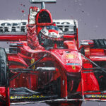 Schumacher in Ferrari racing car