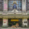 Selfridges shop front with lion