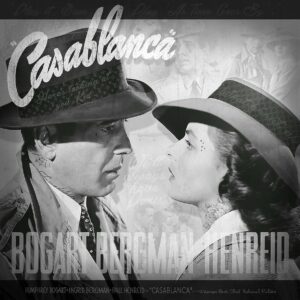 Casablance film poster in black and white
