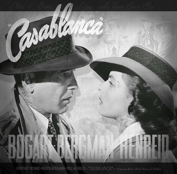 Casablance film poster in black and white