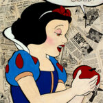 Snow white about to bite an apple