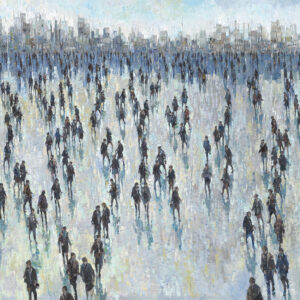 Crowd of people painting