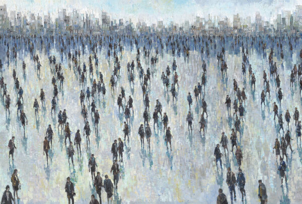 moody blues Crowd of people painting