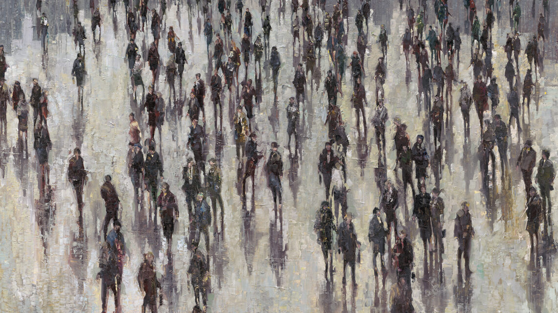 Painting of a crowd of people