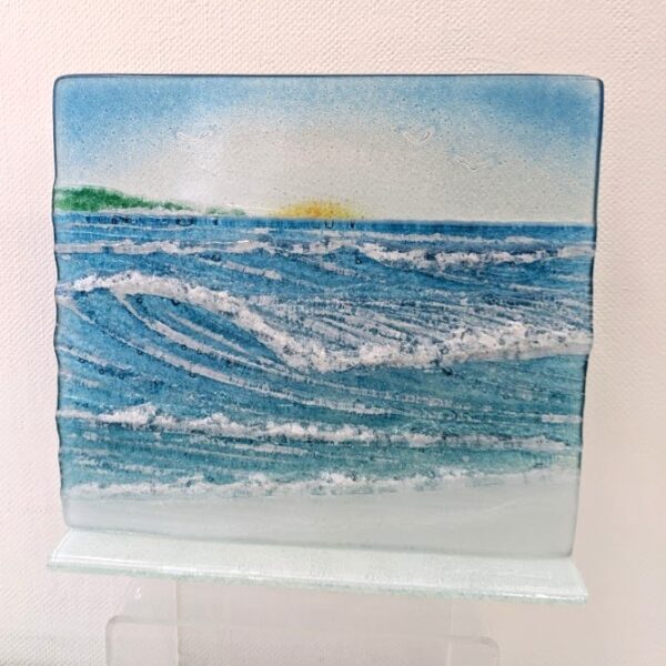 seascape with sunrise seascape with sunrise textured glass
