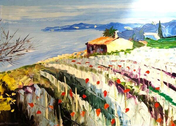 Riviera oil painting of Italian Riviera
