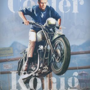 Steve McQueen riding motorbike from the film 'The Great Escape'