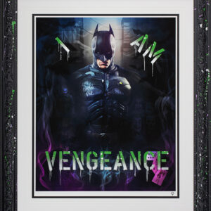 Image of batman stencilled with I Am Vengenge.