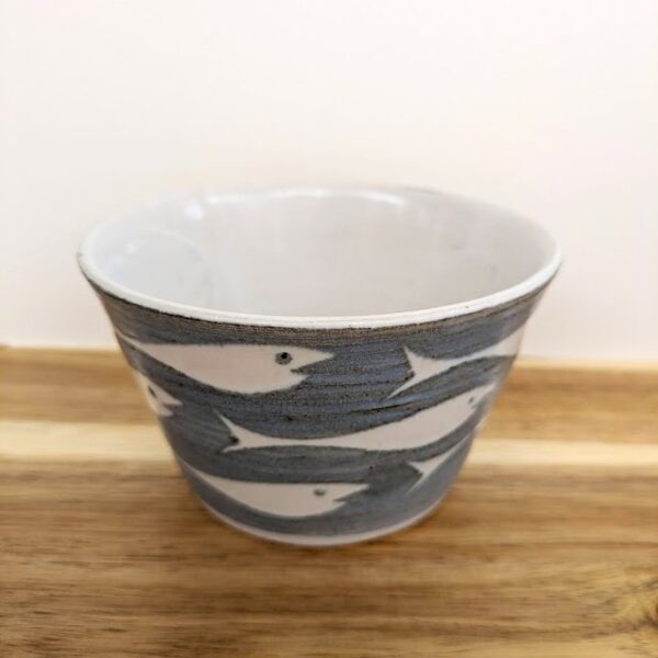 sugar bowl with shoaling fish pattern