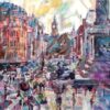 Painting of view of whitehall with Big Ben