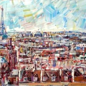 Painting of Paris skyline