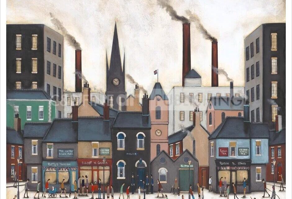 Picture of northern town with small figures